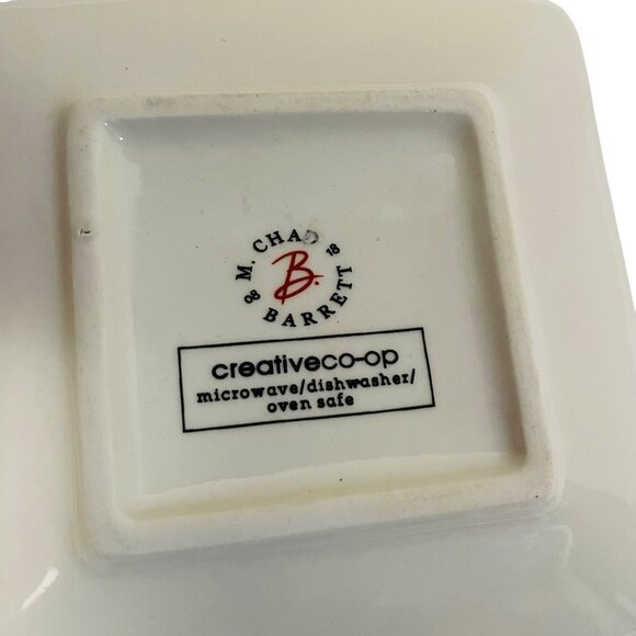 Vintage-Inspired Creative Co-Op  Chad Barrett Honeycomb Ceramic Square Plate 4" - Picture 5 of 7